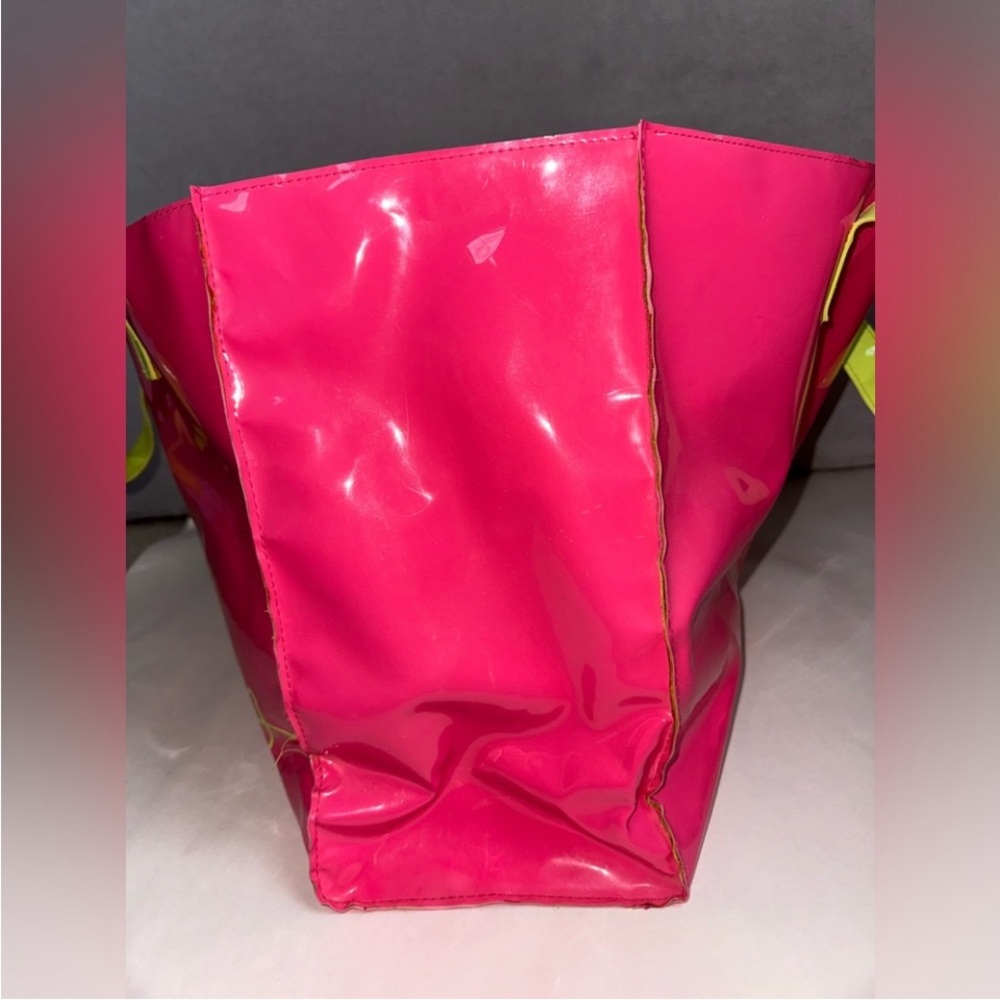 Victoria’s Secret Tote Bag Beach Bag Neon Coral Pink Lime Green Shopper … - Picture 6 of 13
